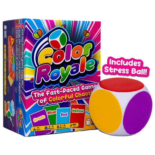 Color Royale Fast-Paced Family Party Game with Stress Ball